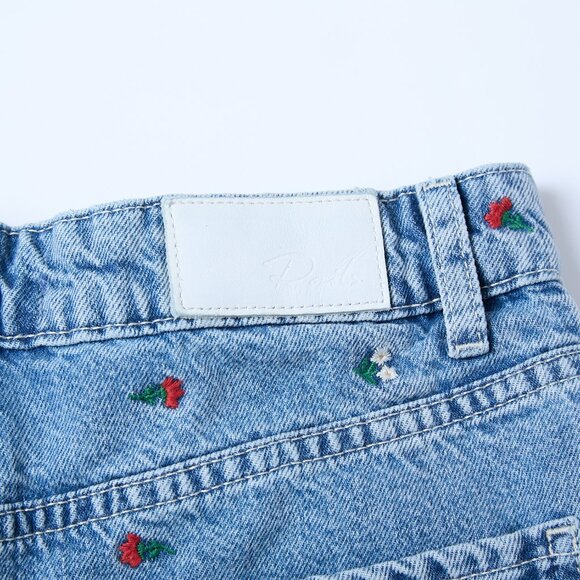 Rails Zuma Embroidered Flower Field Frayed Hem Denim Shorts Size 25 cottagecore - Picture 9 of 16